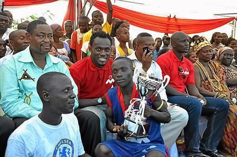 FOOTBALL AND CHARITY: MICHAEL ESSIEN, CLOSE TO HOME 2 Michael Essien promotes football and charity in his hometown.